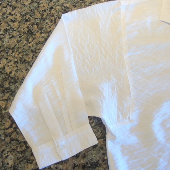 LOFT Bright White Shirt Medium Petite - Picture 7 of 10